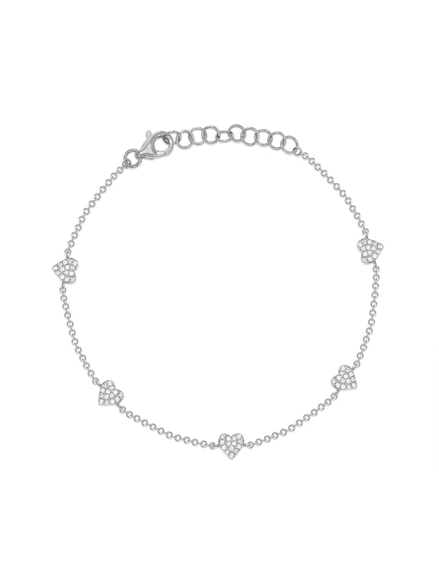 Hallie Diamond Heart Bracelet 14K