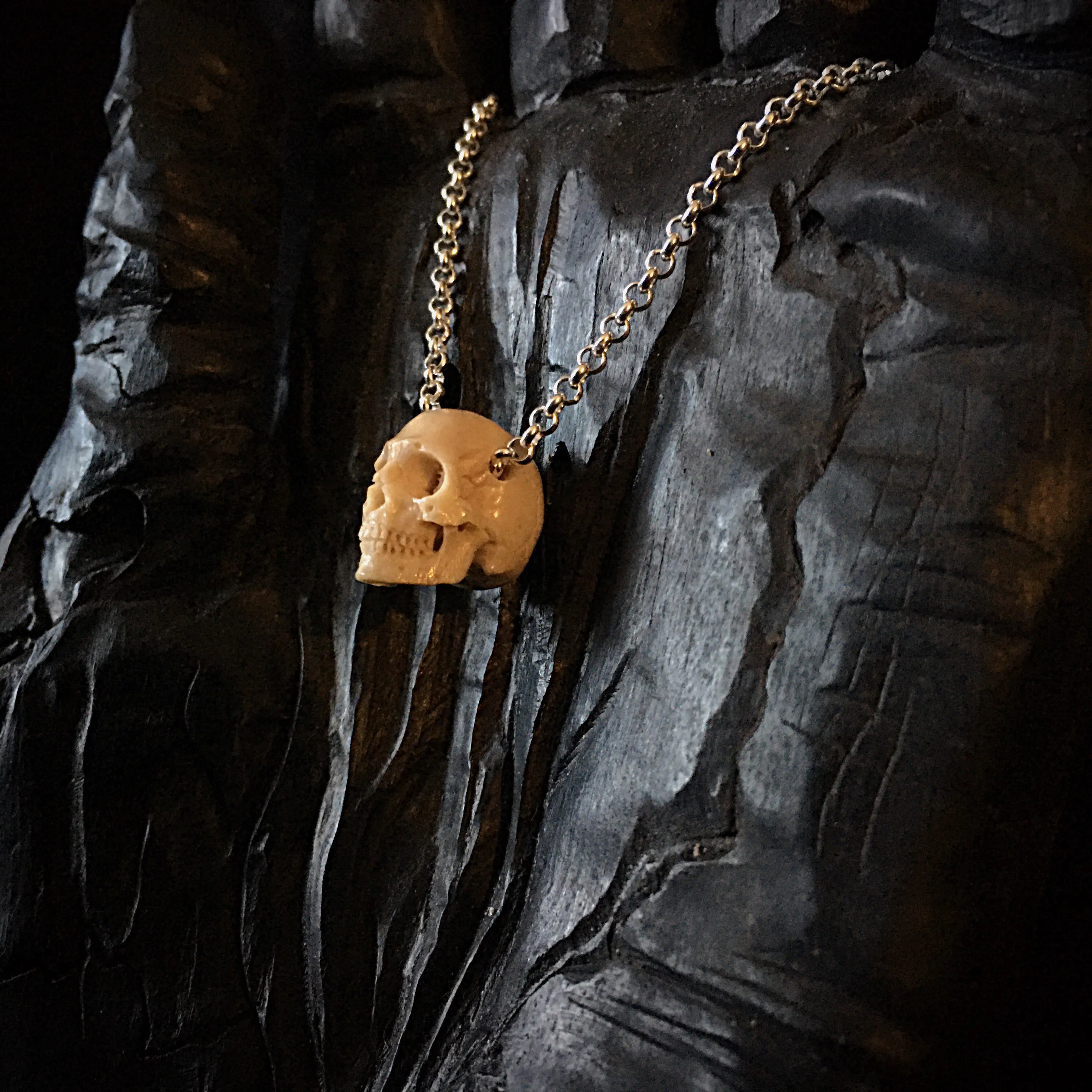 Hand Carved Skull Necklace