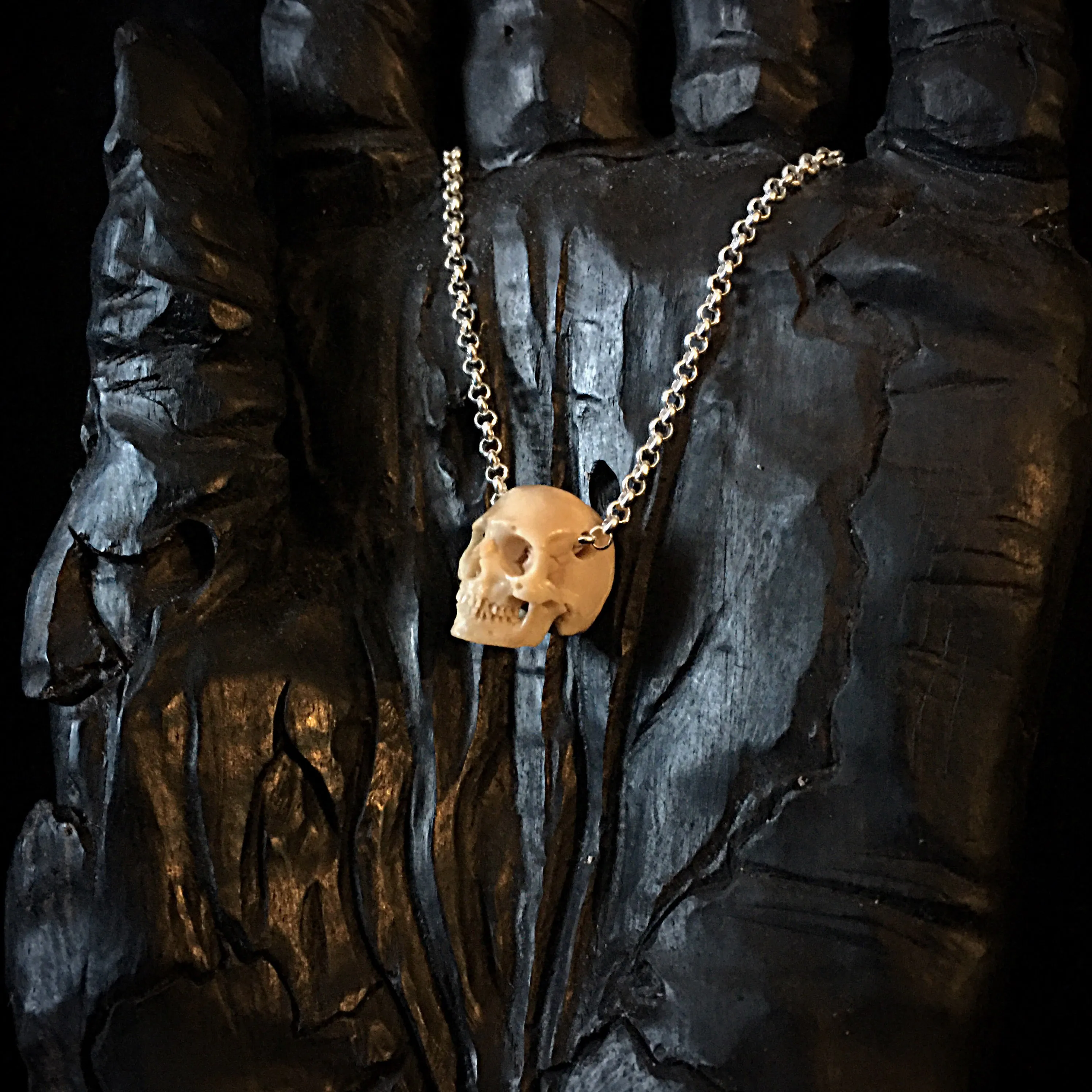 Hand Carved Skull Necklace