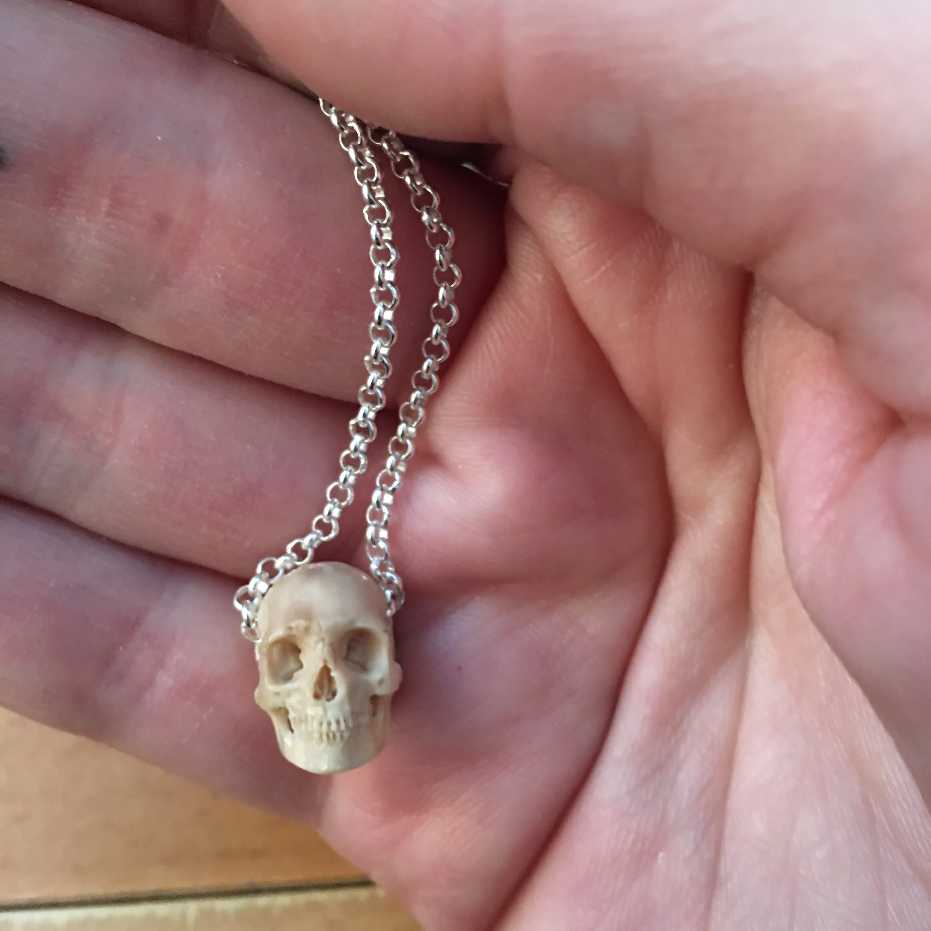 Hand Carved Skull Necklace