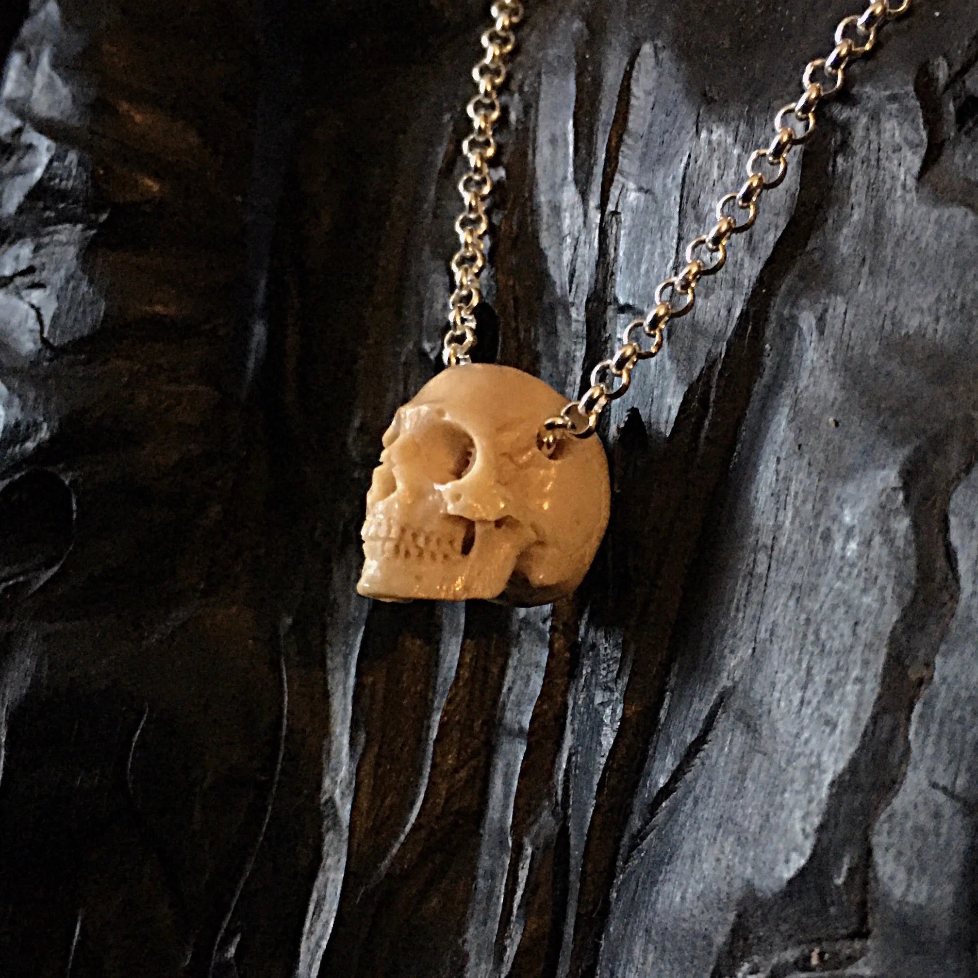 Hand Carved Skull Necklace