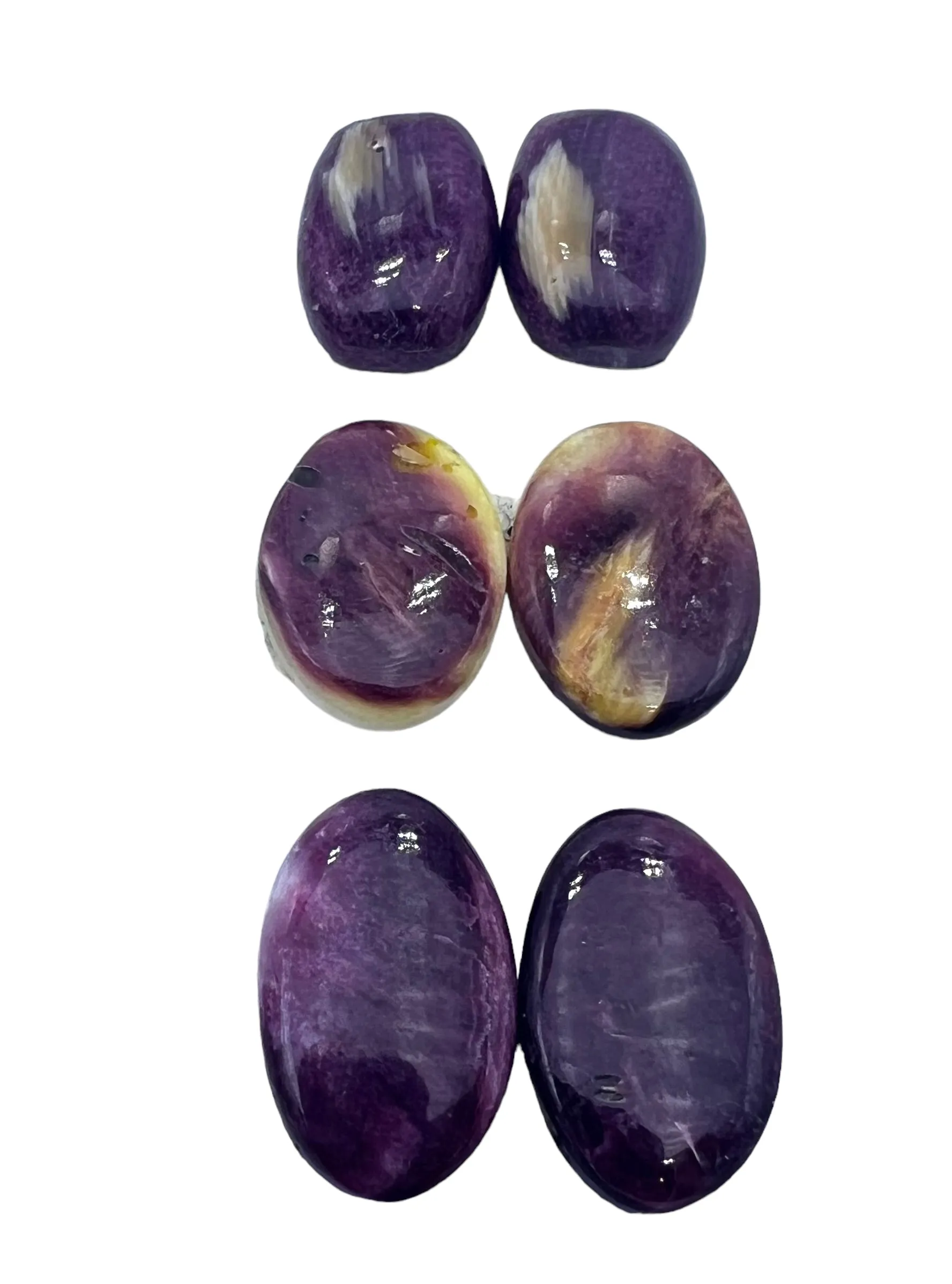 High Quality Purple Spiny Oyster Cabochon Pairs (Select one pair)