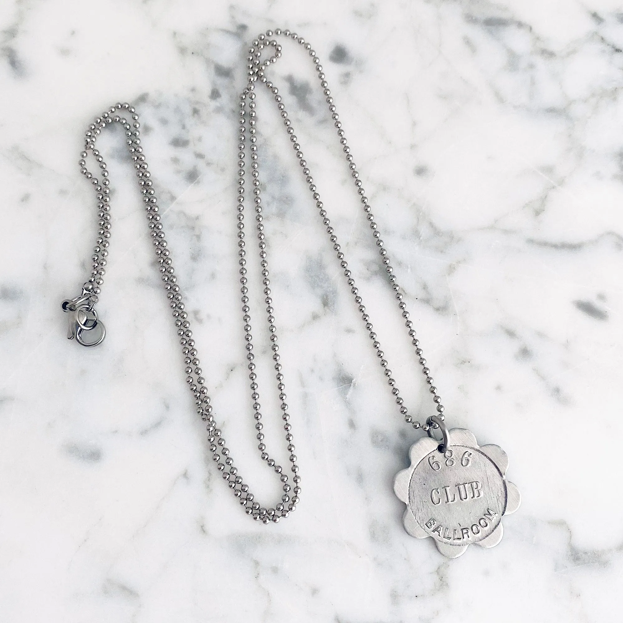 HOPKINS silver token necklace