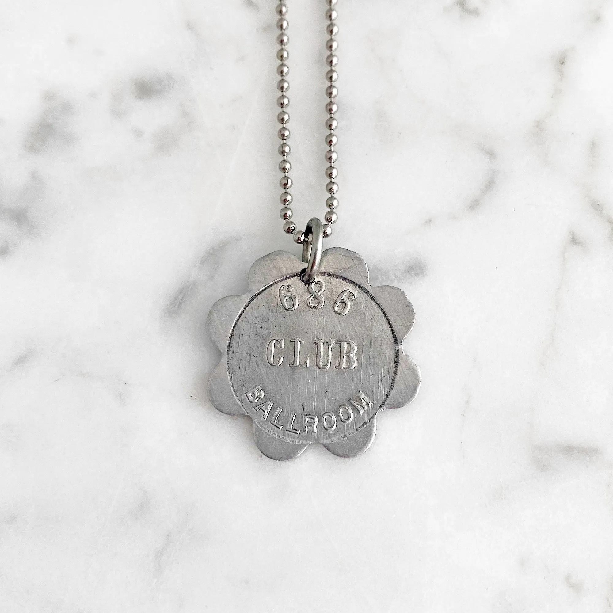 HOPKINS silver token necklace