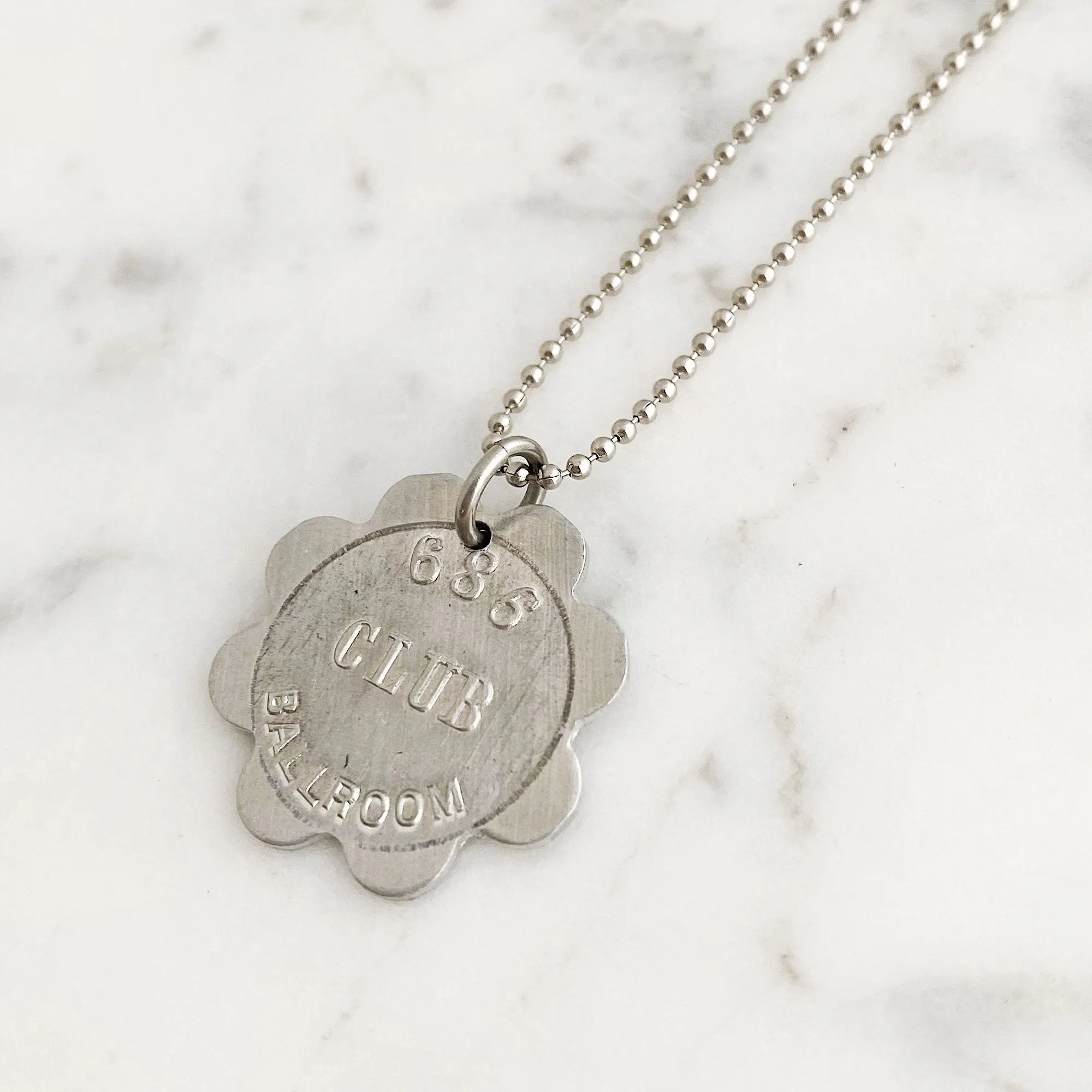 HOPKINS silver token necklace