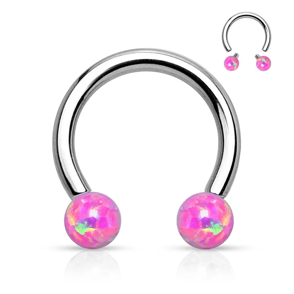 Horseshoe - 16g - Opal Pink