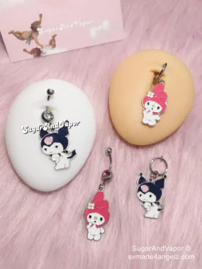 Kawaii Devil Pink Bunny Belly Button Ring