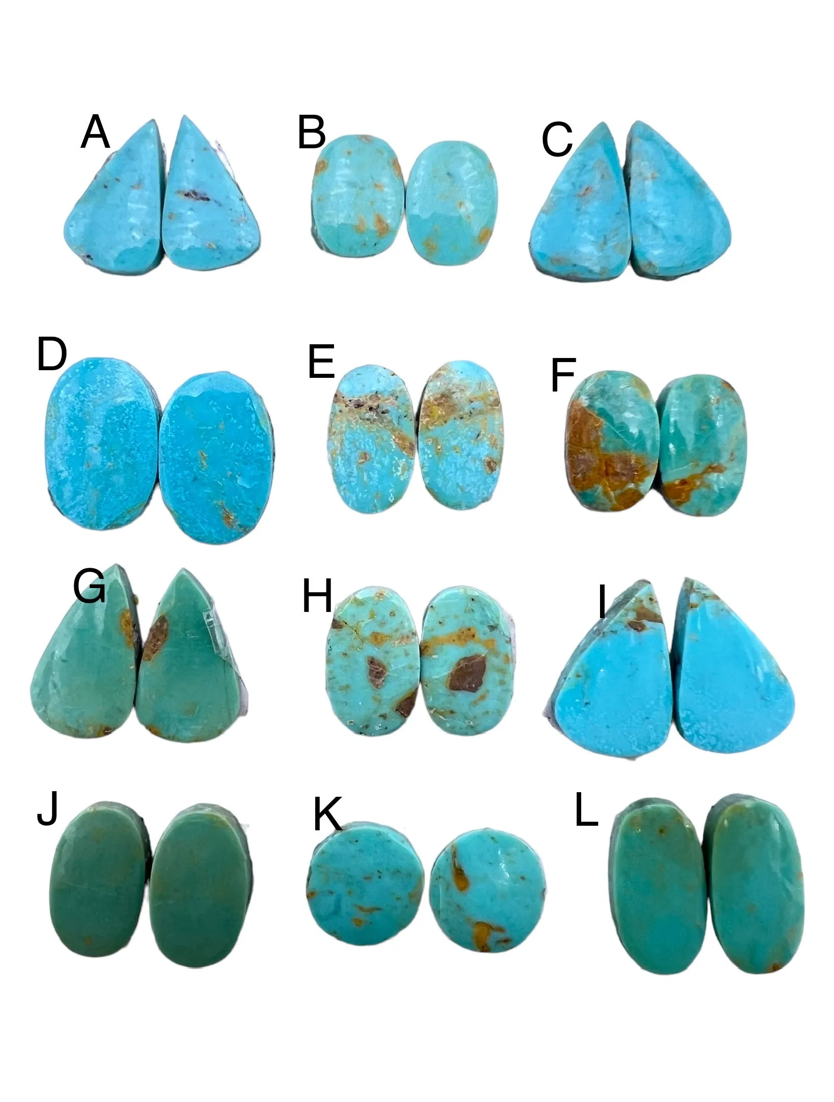 Kingman Turquoise Matching Earring Cabochons (select One Pair)