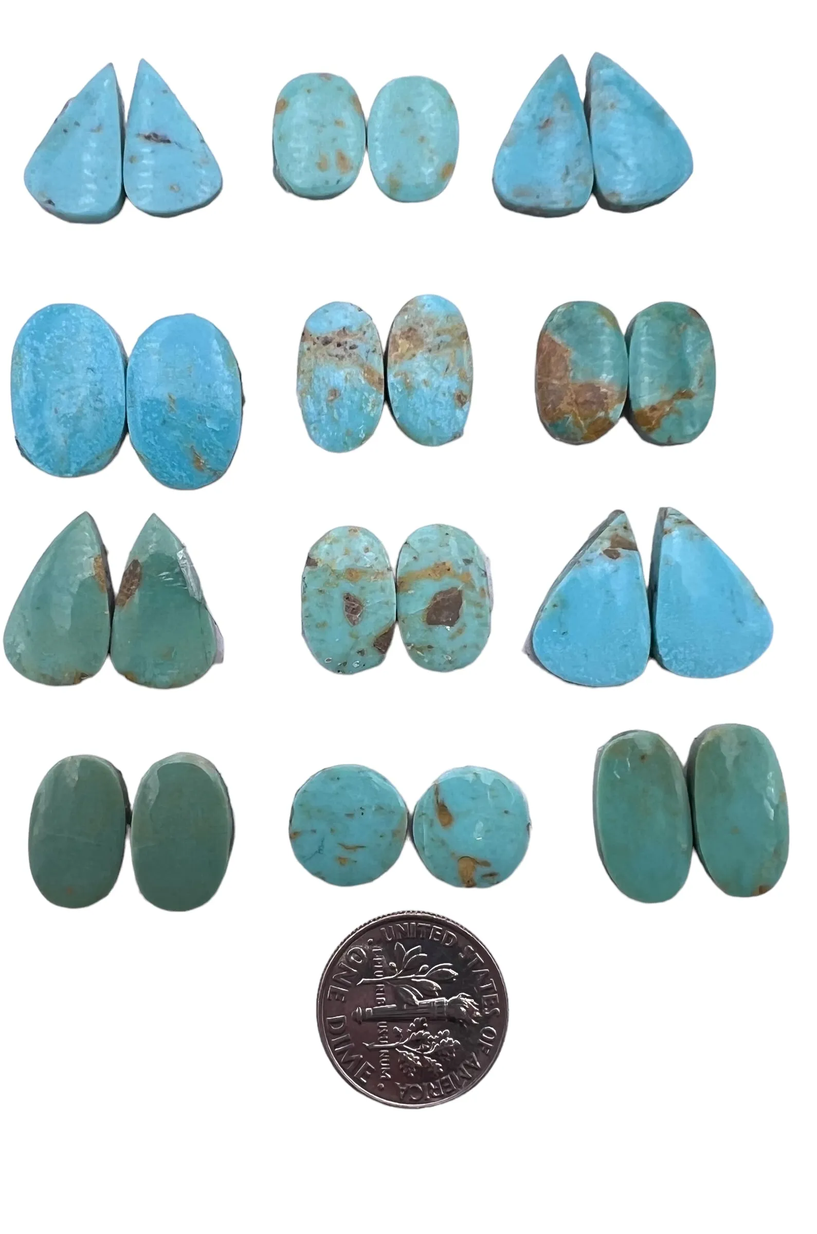 Kingman Turquoise Matching Earring Cabochons (select One Pair)