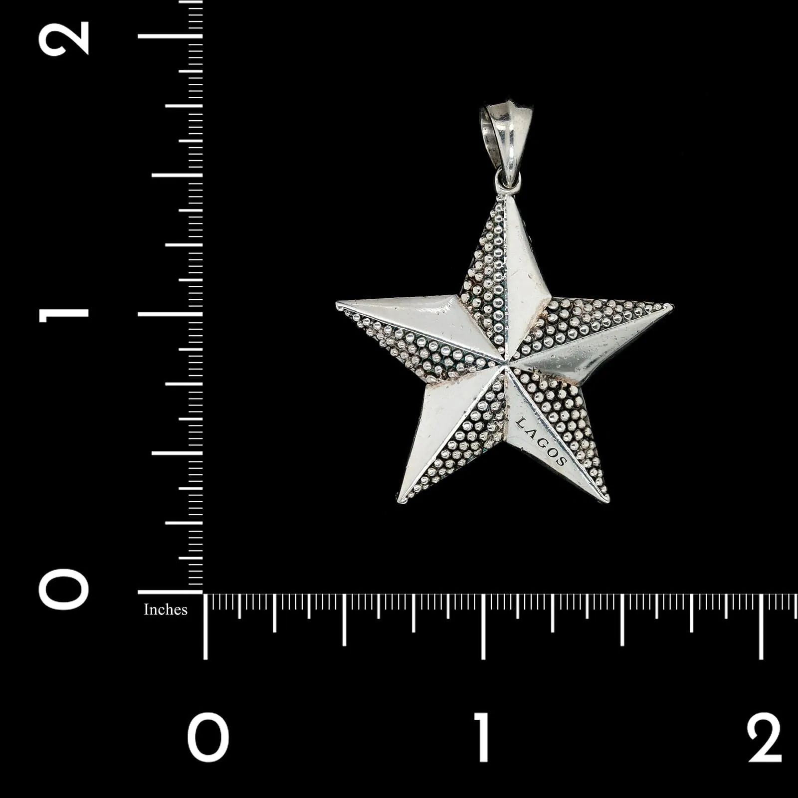 Lagos Sterling Silver Estate Beaded Star Pendant