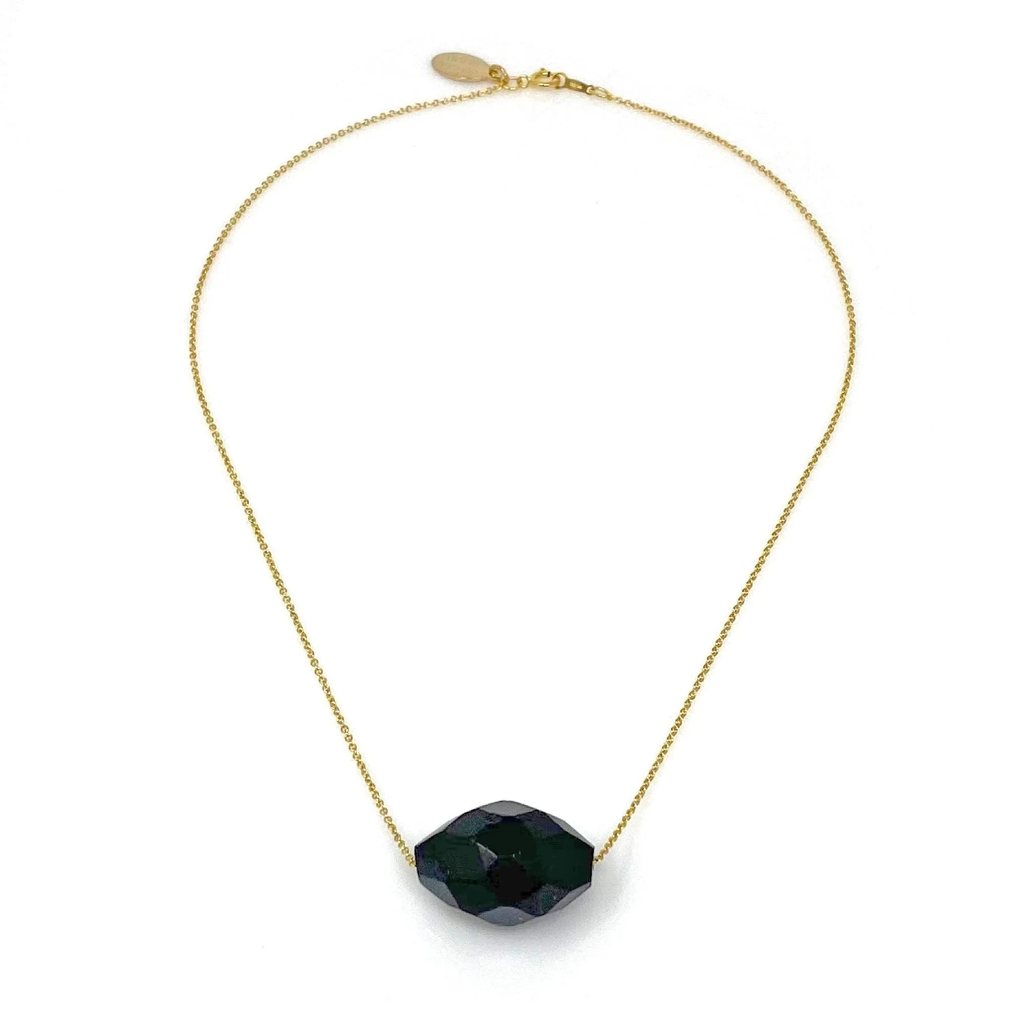 LUKAS vintage onyx 14kt gold necklace