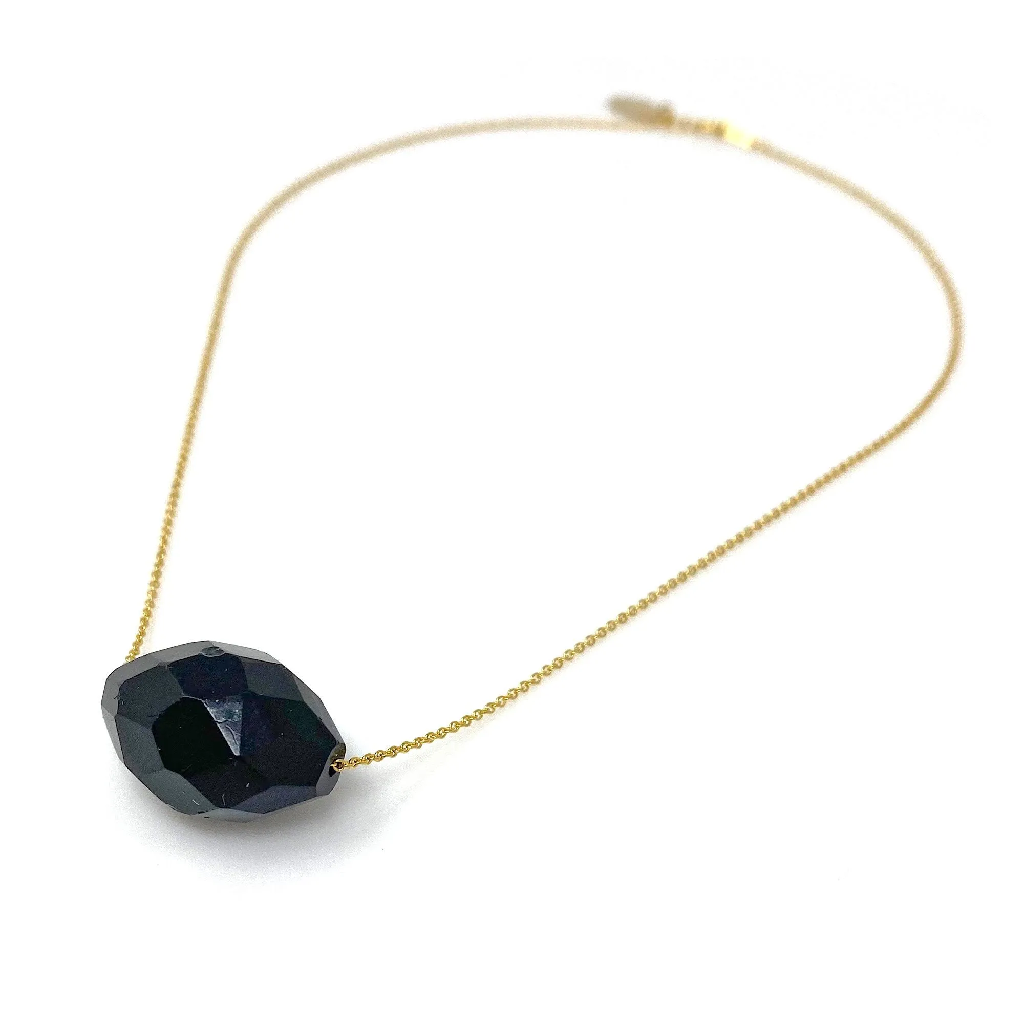 LUKAS vintage onyx 14kt gold necklace