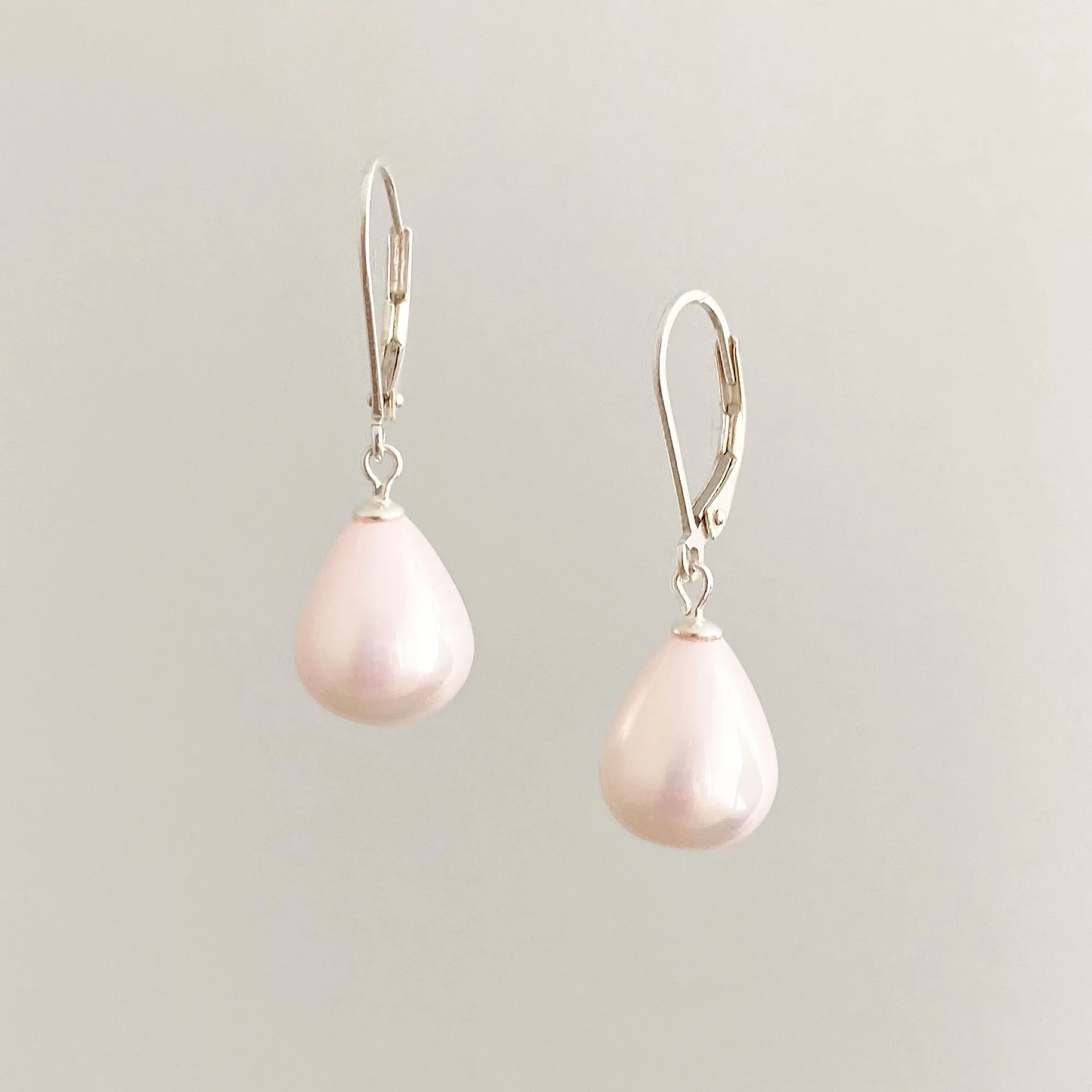 MAGGIE pink mother of pearl teardrop earrings