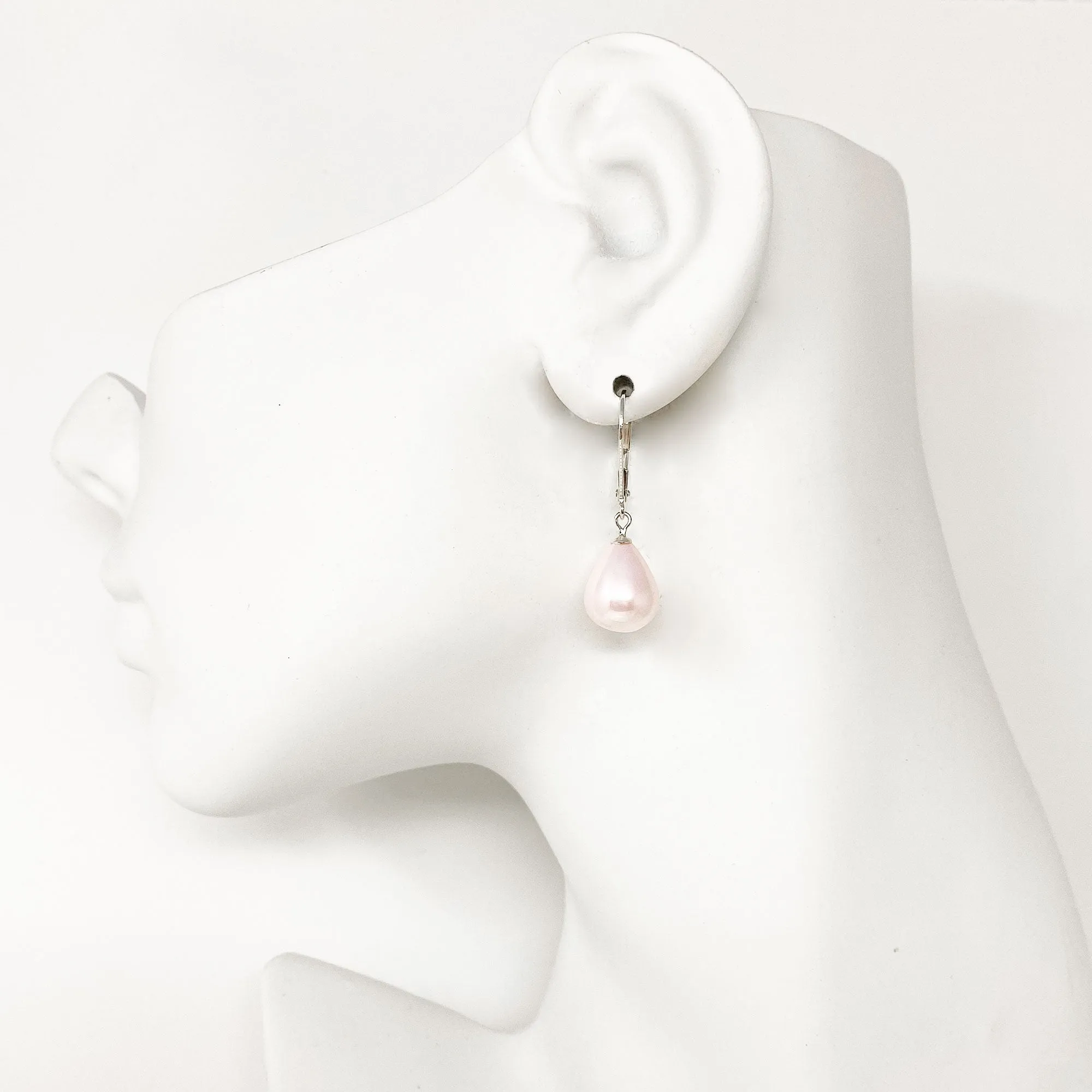 MAGGIE pink mother of pearl teardrop earrings