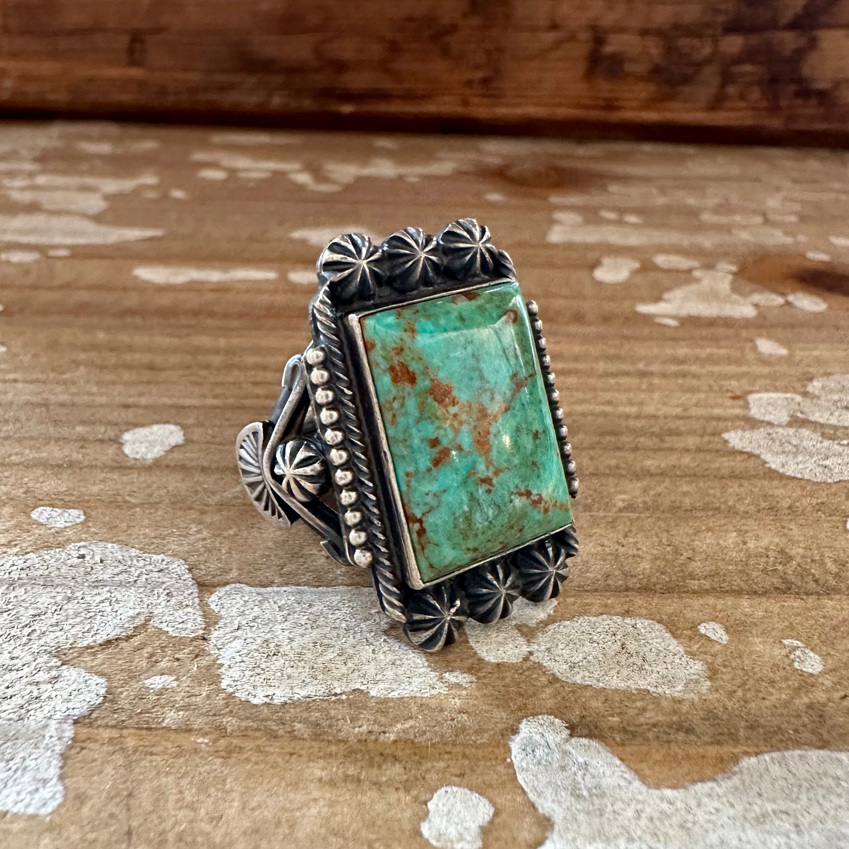 M&R CALLADITTO Navajo Handmade Men's Ring Sterling Silver w/ Turquoise  Various Sizes