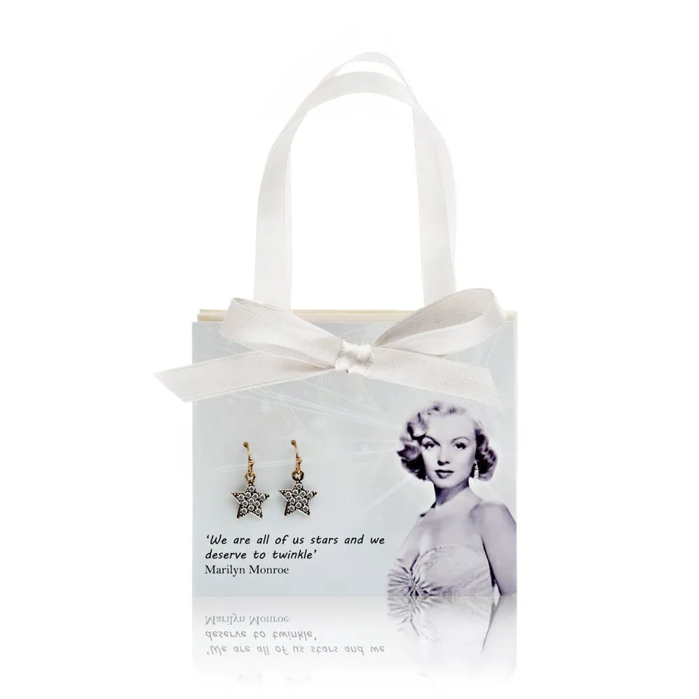 Marilyn Monroe Gift Card With Diamante Star Earrings