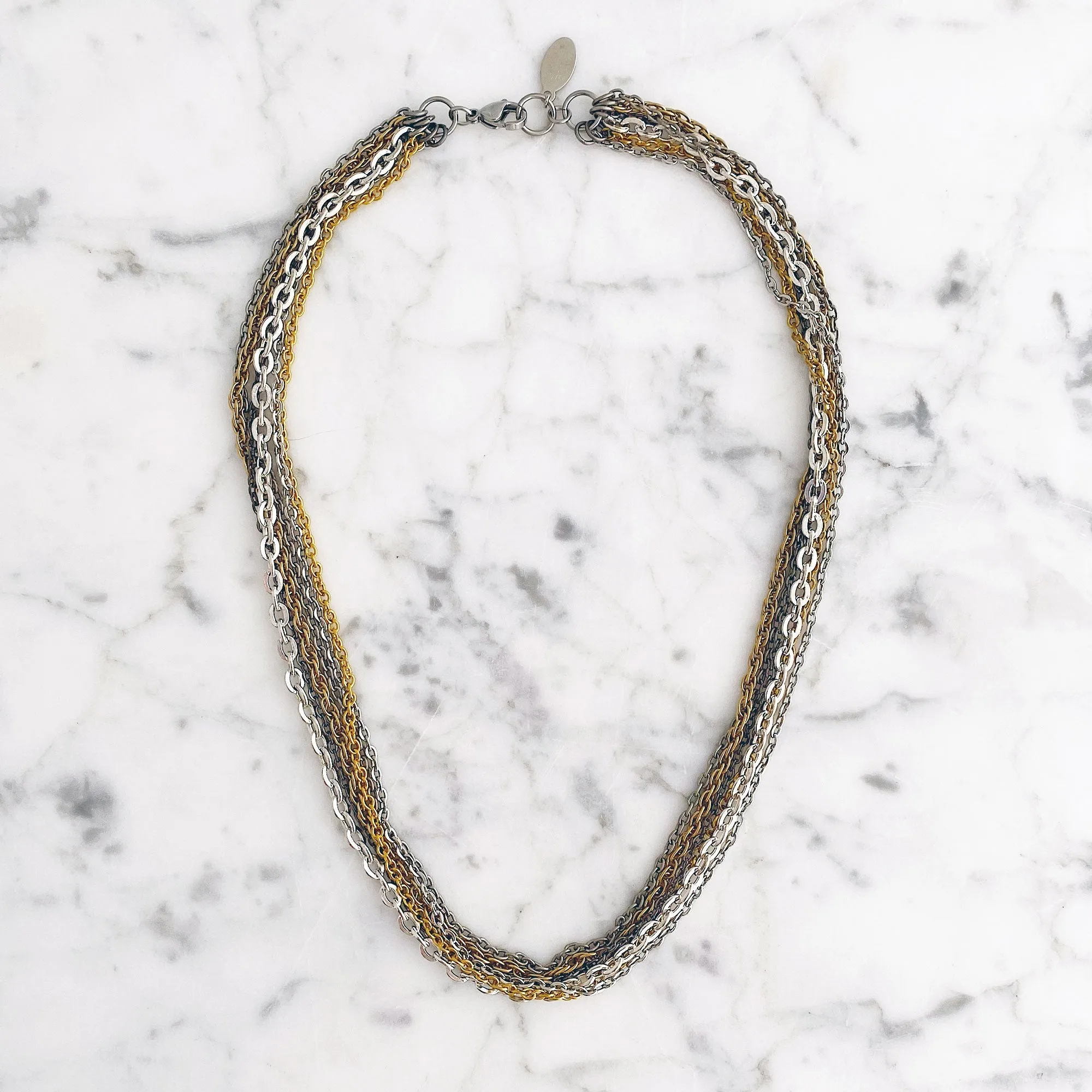 MASON mixed metal chain necklace