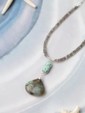 Mystic Turquoise & Labradorite Necklace by Anne Vaughan