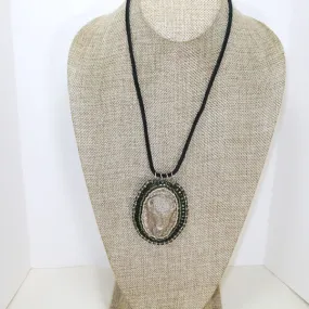 Nadette Beaded Bead Embroidery Pendant Necklace