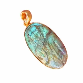 Natural Labradorite Gemstone Sai Baba Pendant