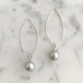 NYAH grey freshwater pearl sterling earrings