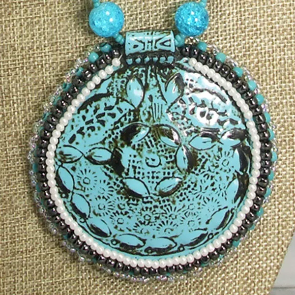 Odda Beaded Polymer Clay Pendant Necklace