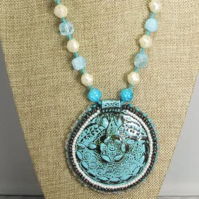 Odda Beaded Polymer Clay Pendant Necklace