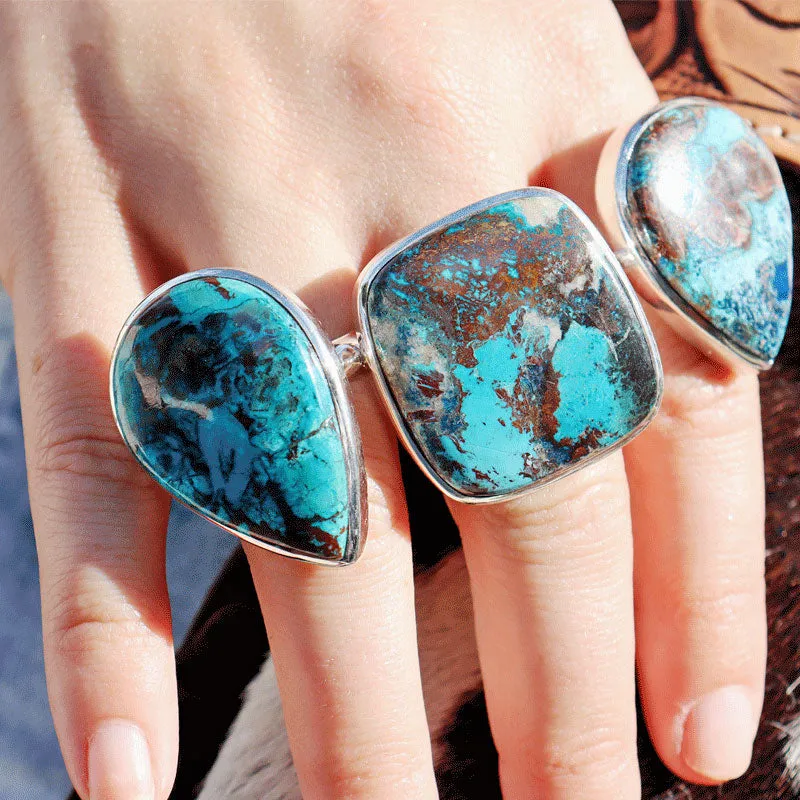 Percy Shattuckite Teardrop Ring L