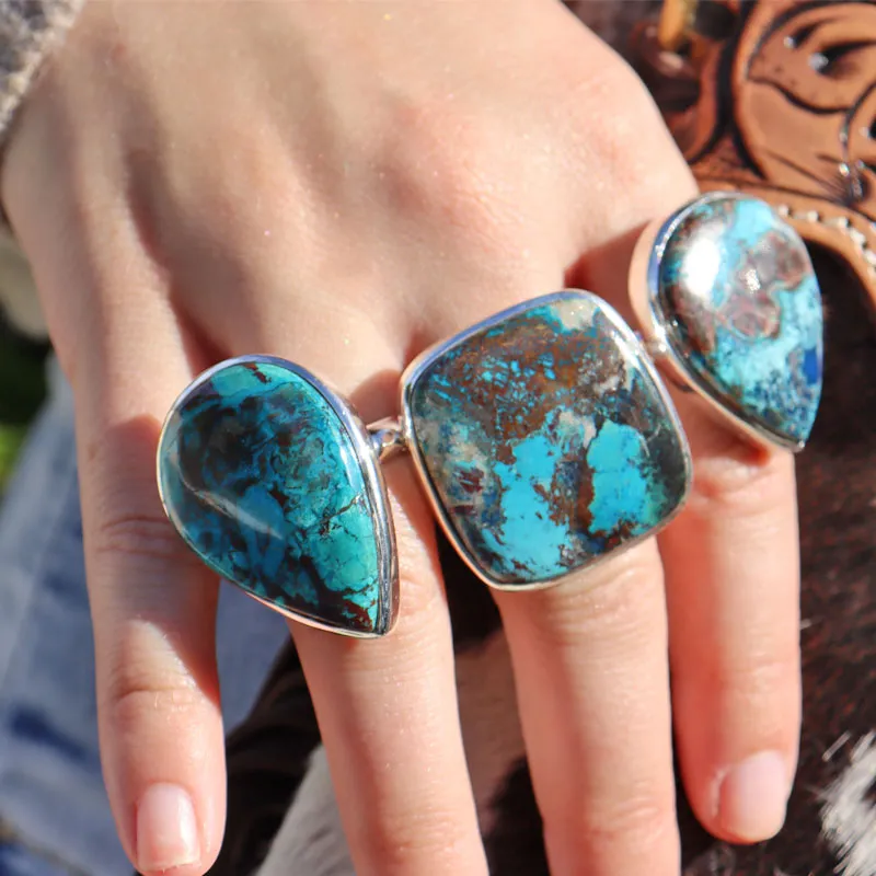 Percy Shattuckite Teardrop Ring L