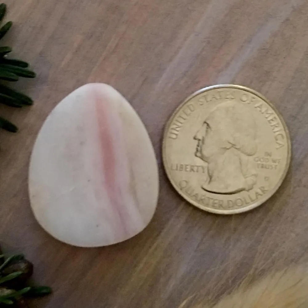 Peruvian Pink Opal Teardrop Cabochon