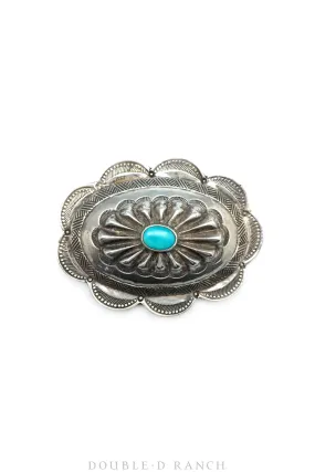 Pin, Turquoise, Concho, Vintage, 1940's, 141