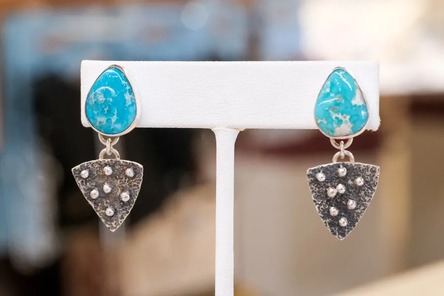 Primordial Shield Turquoise Earrings