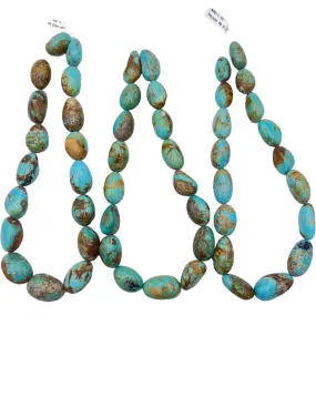 RARE Number 8 Turquoise (Nevada) GIANT Graduated Long Oval Nuggets, 16 inch strands