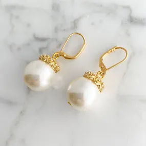 RASHIDA 18kt gold pearl earrings