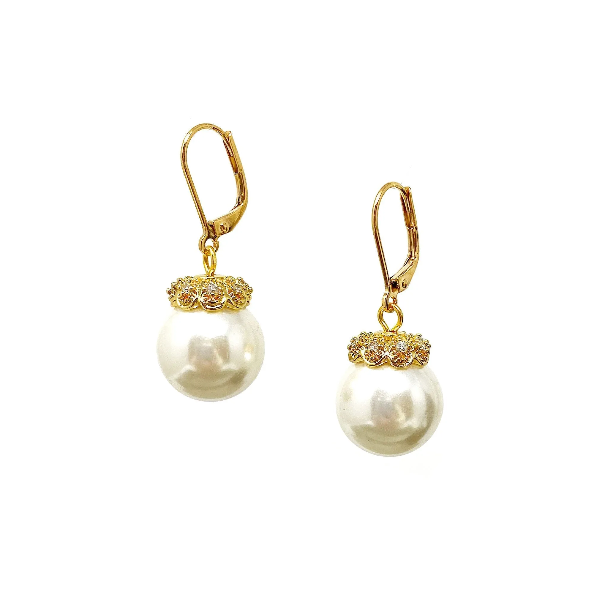 RASHIDA 18kt gold pearl earrings