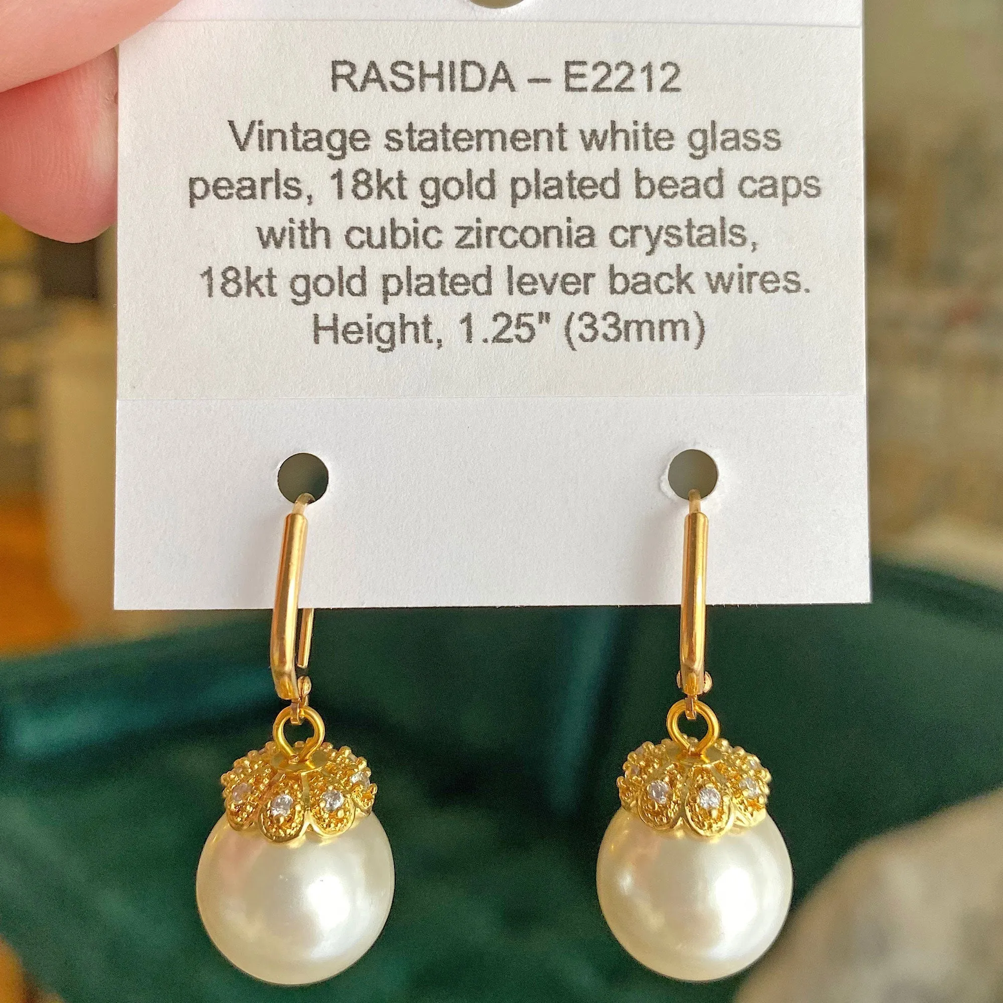 RASHIDA 18kt gold pearl earrings