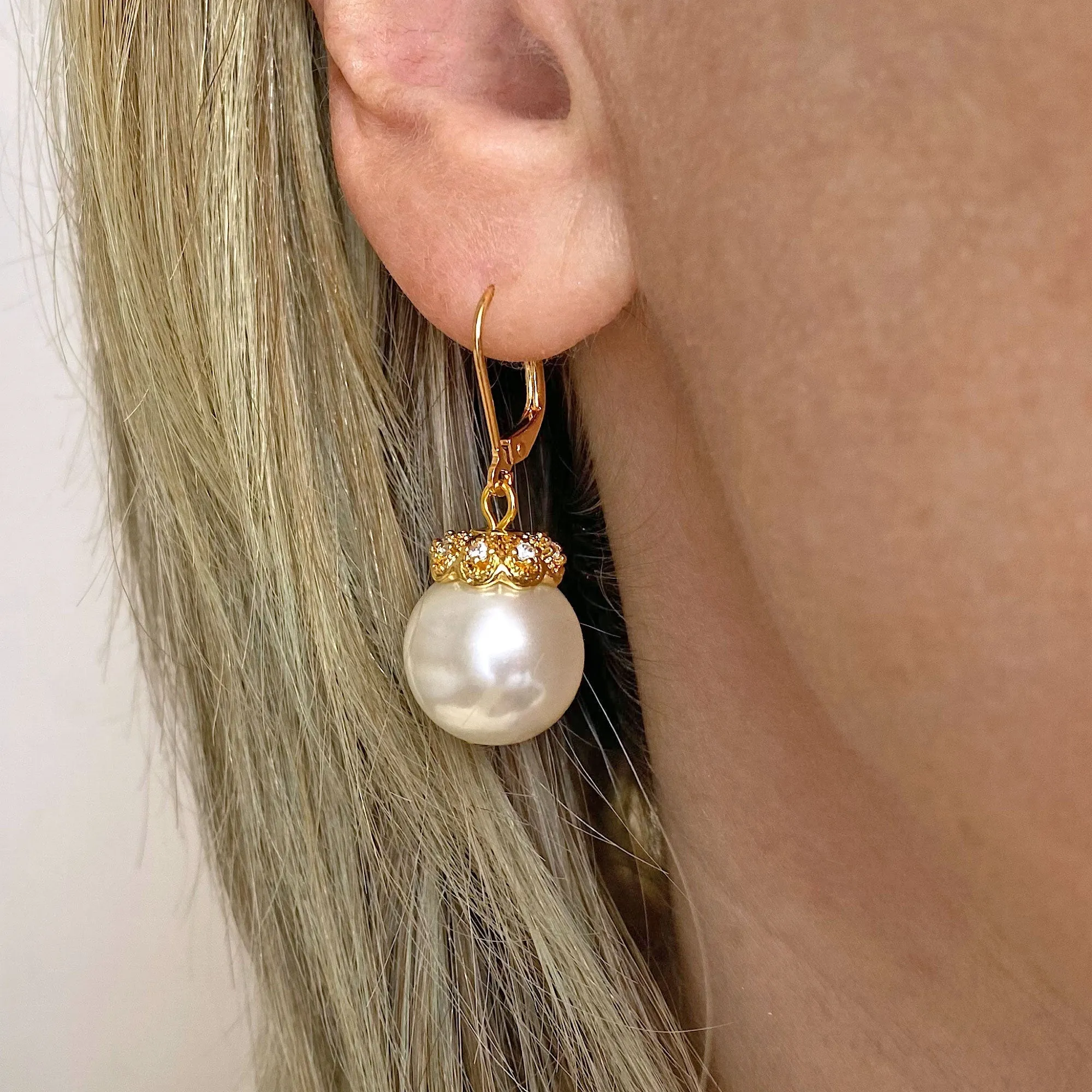 RASHIDA 18kt gold pearl earrings