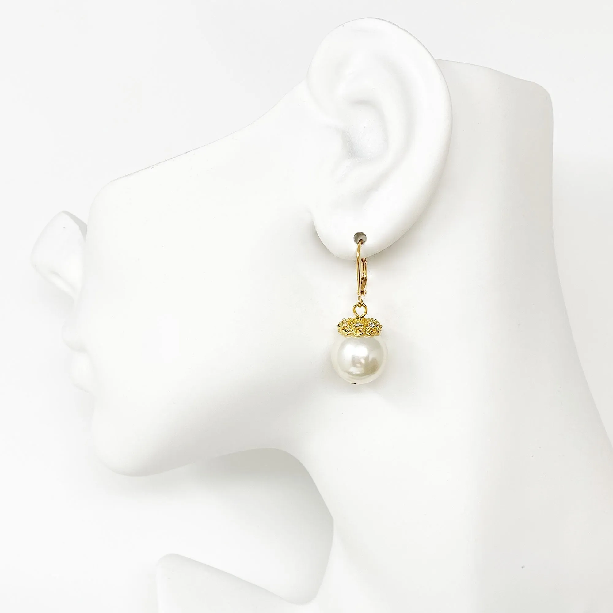 RASHIDA 18kt gold pearl earrings