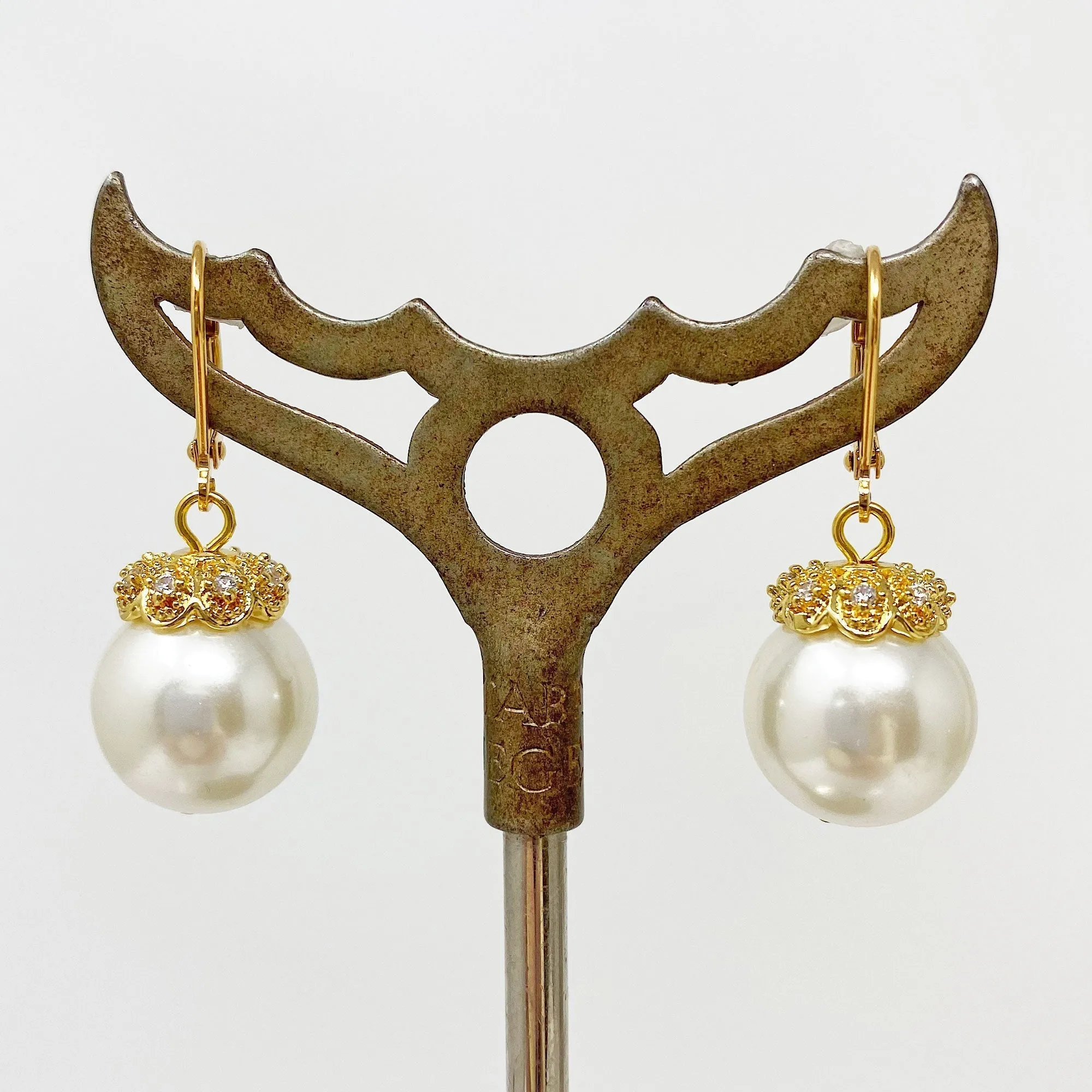 RASHIDA 18kt gold pearl earrings