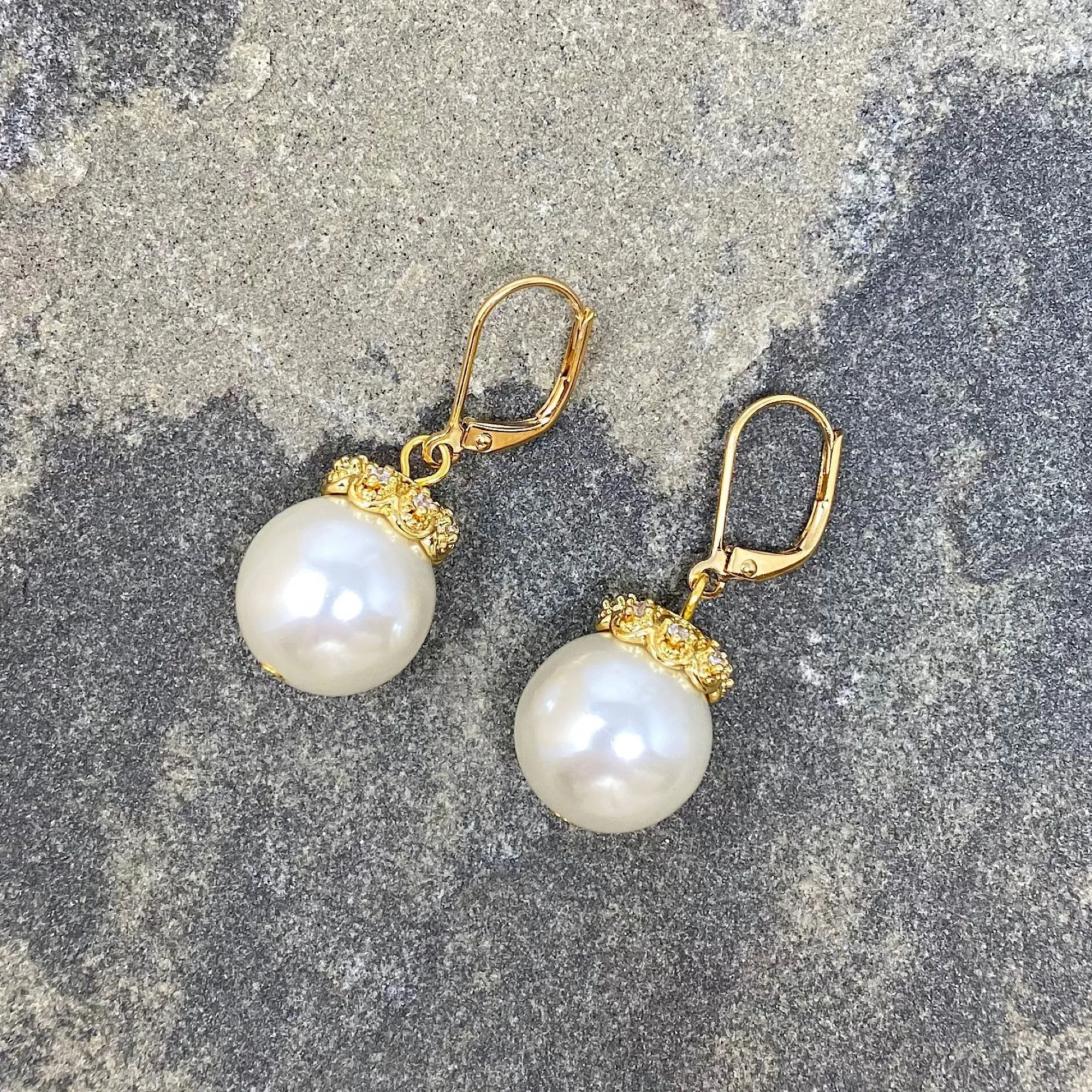 RASHIDA 18kt gold pearl earrings