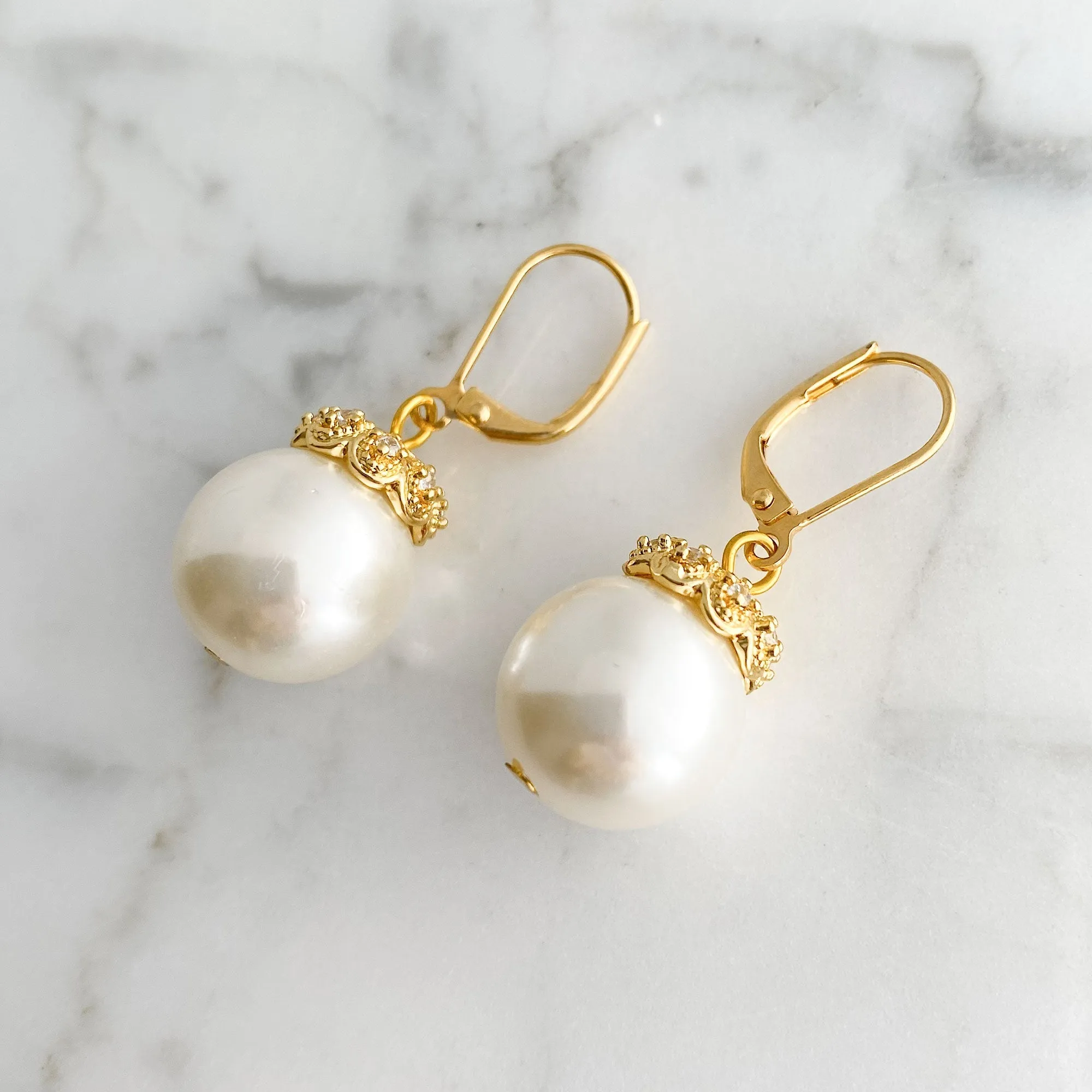 RASHIDA 18kt gold pearl earrings