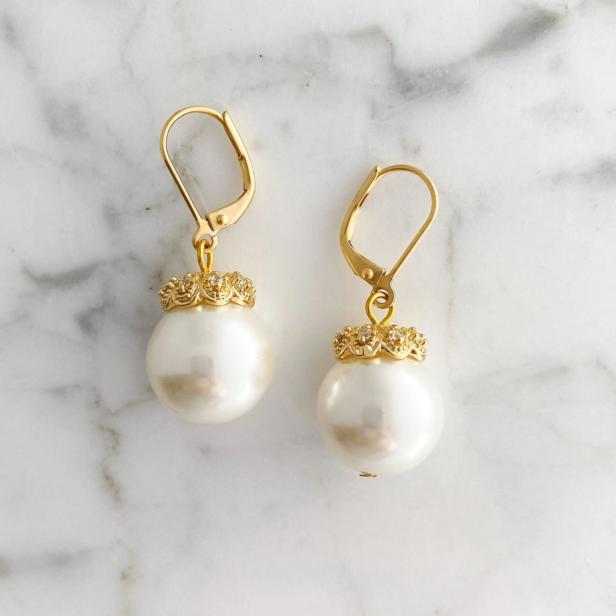 RASHIDA 18kt gold pearl earrings