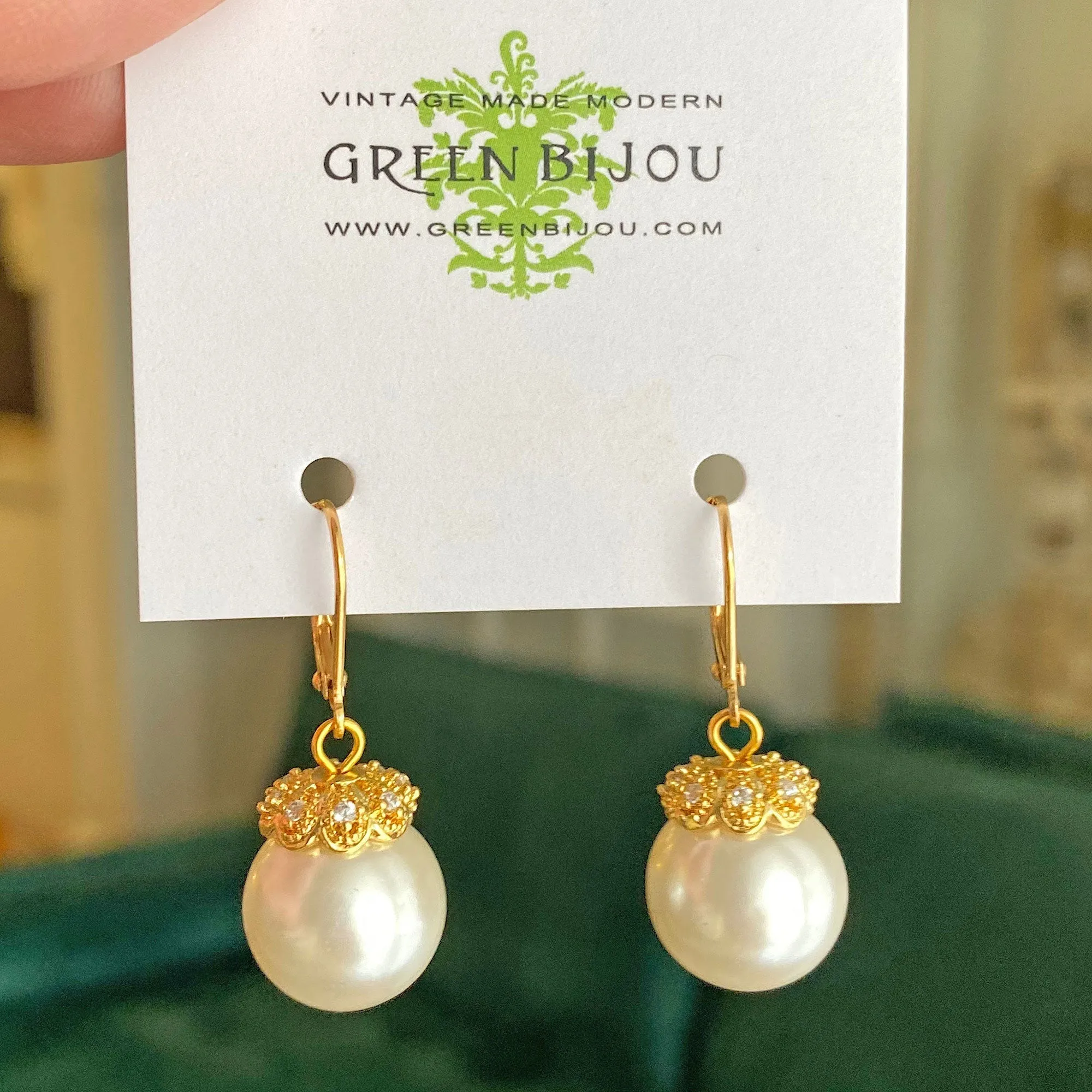 RASHIDA 18kt gold pearl earrings