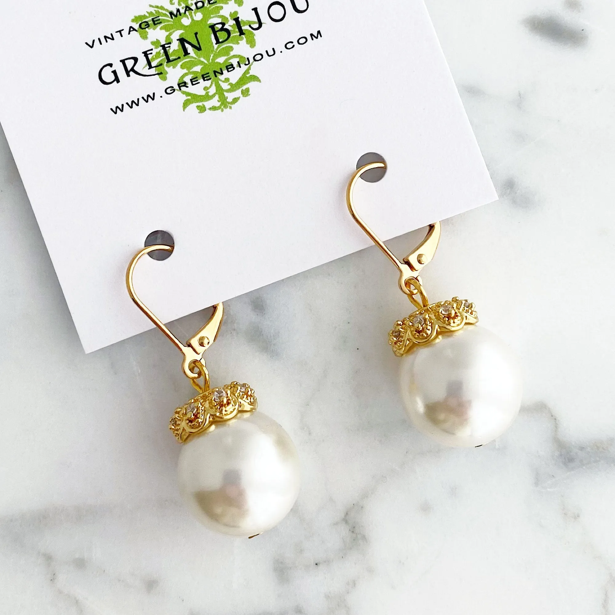 RASHIDA 18kt gold pearl earrings