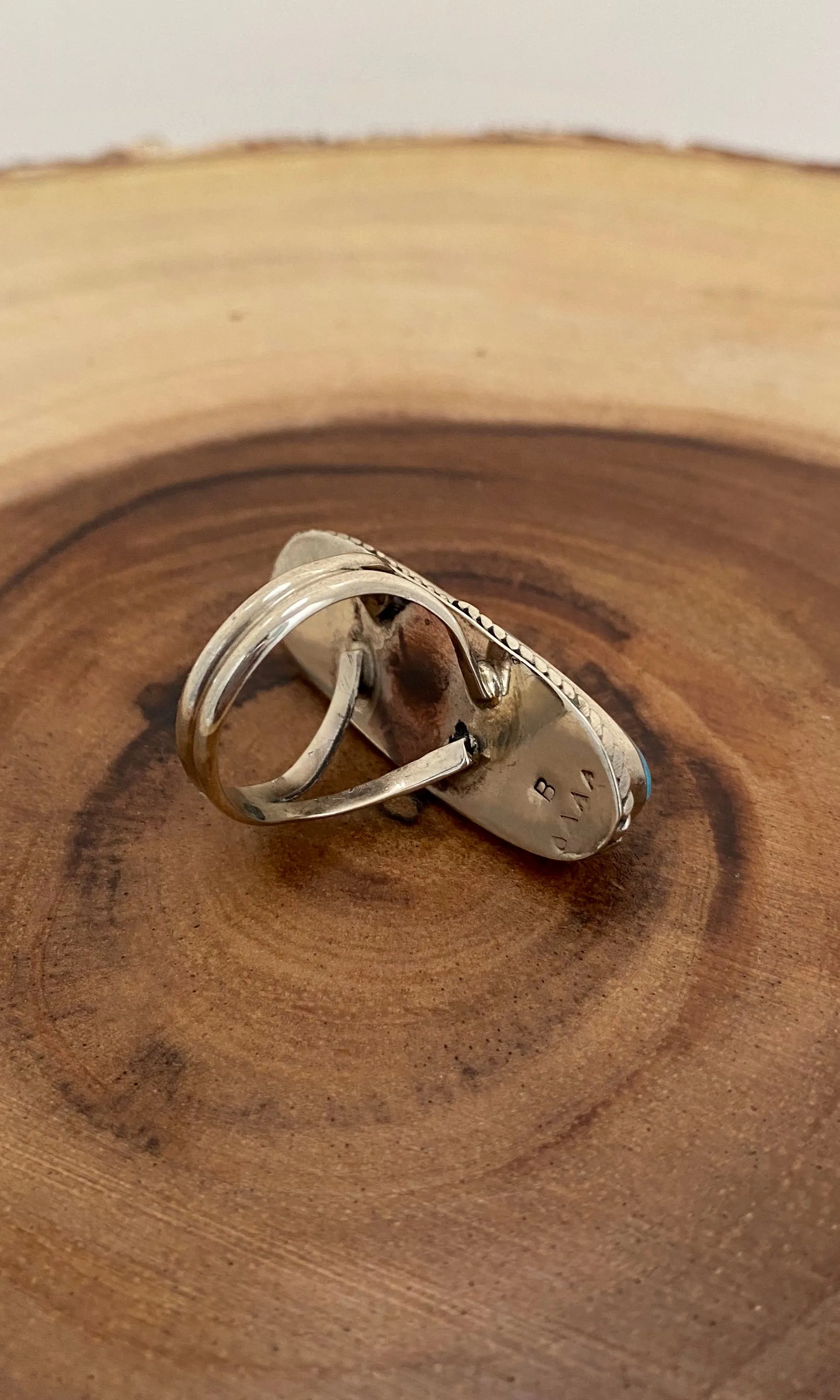 RING AROUND Multi Inlay Silver Ring | Size 8