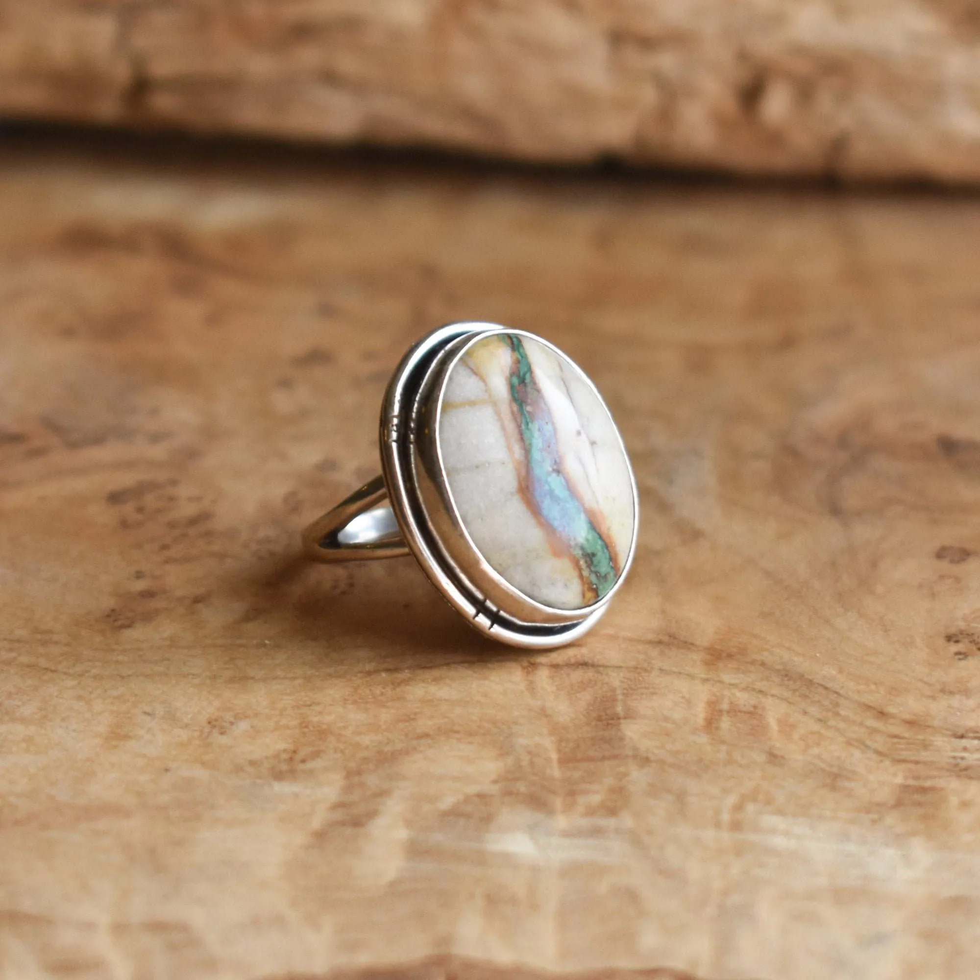 Royston Ribbon Boho Ring - OOAK Royston Ring - Royston Ribbon Turquoise Ring