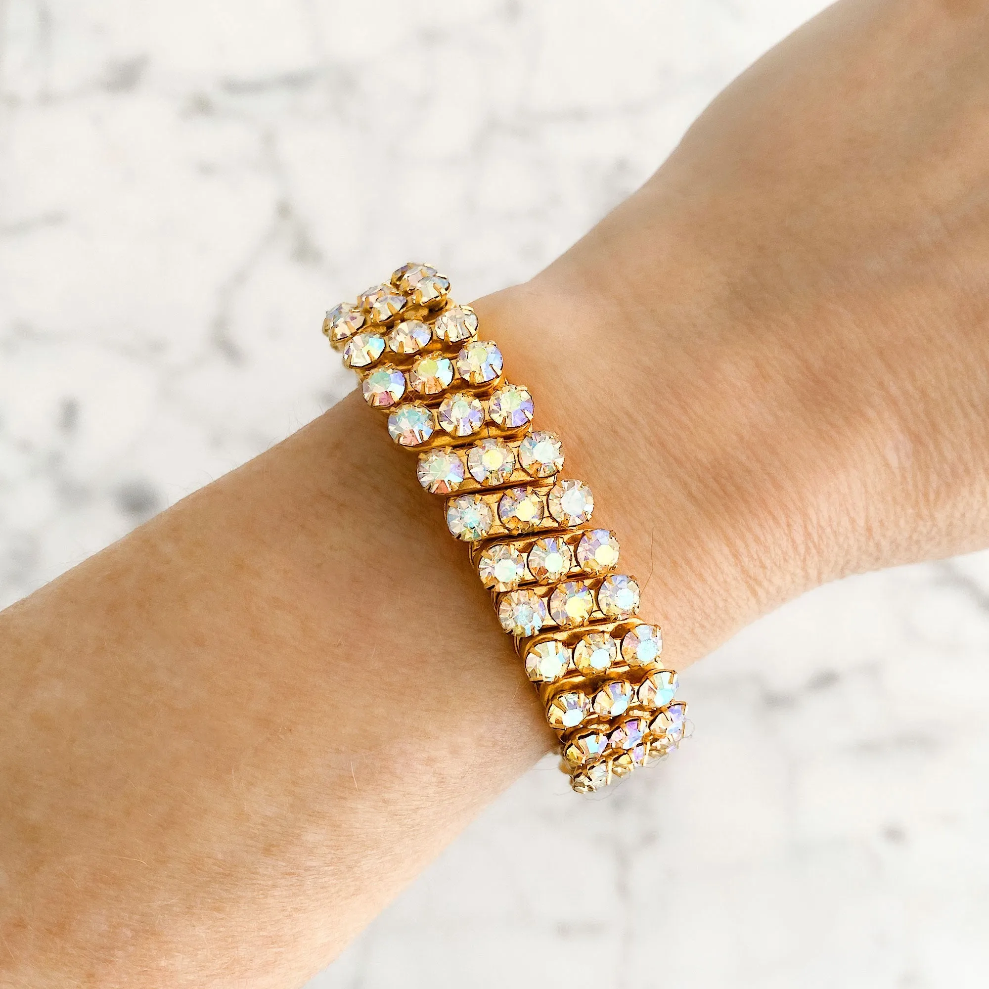 SIMAYA vintage ab rhinestone expansion bracelet