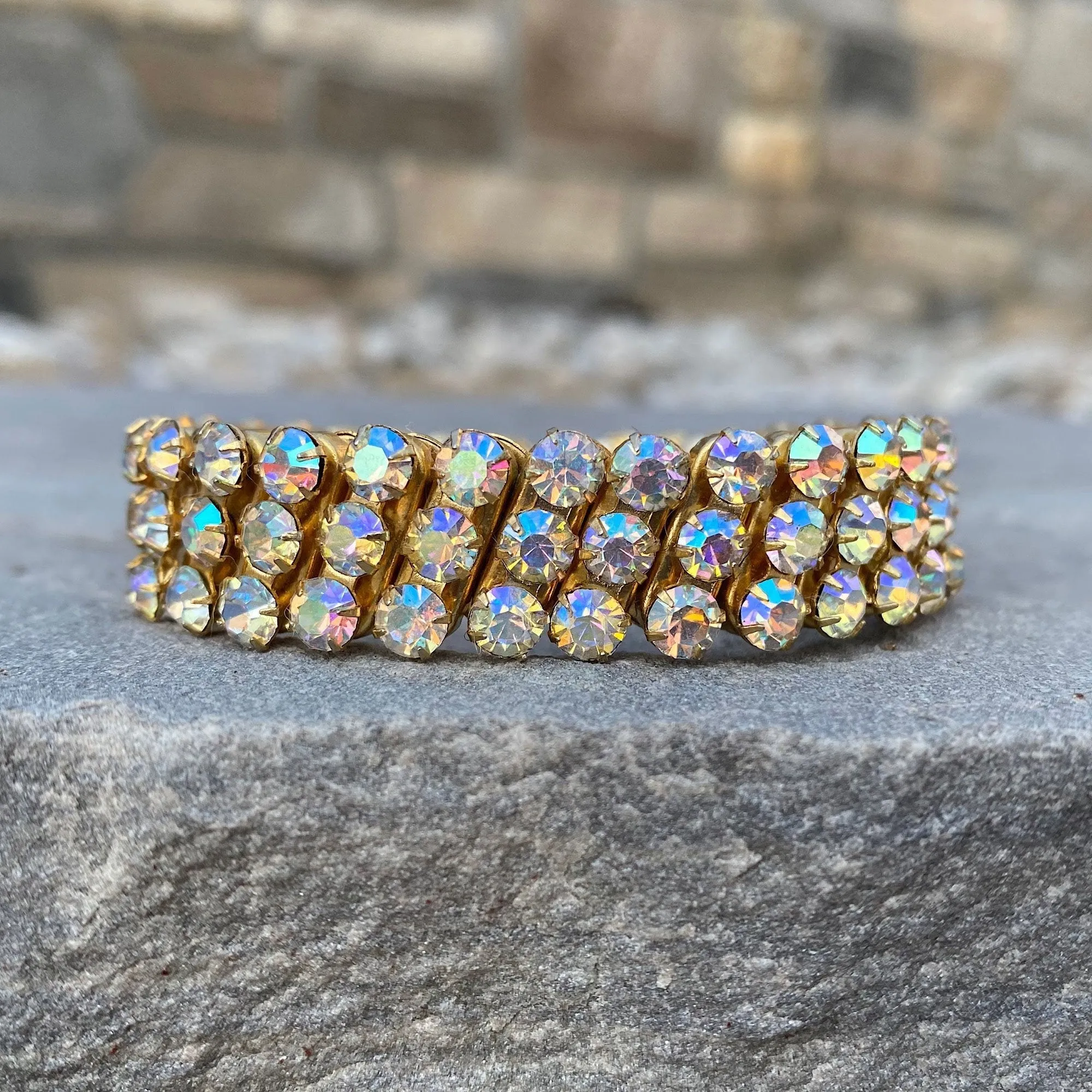 SIMAYA vintage ab rhinestone expansion bracelet