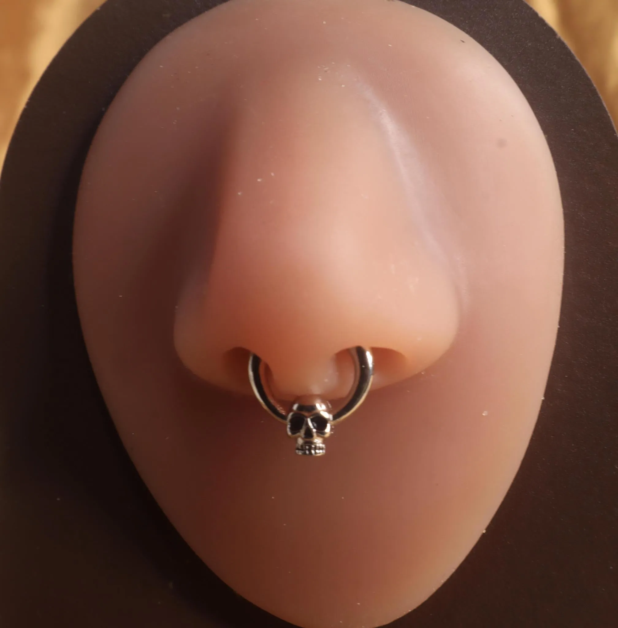 Skull Septum Clicker Nose Hoop Piercing Jewelry