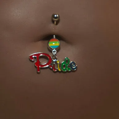 Steel Pride Color Navel Piercing